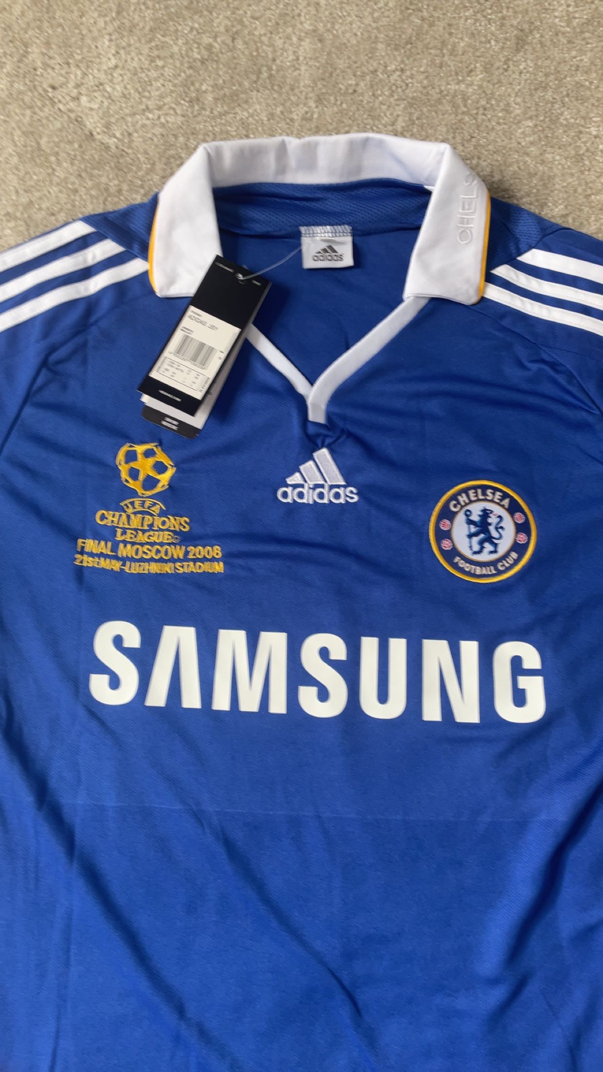 Didier Drogba Chelsea 2008 Champions League Final Home Football Shirt – Medium | Vintage Soccer Jersey